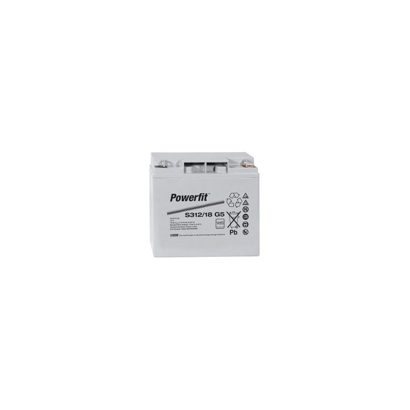 EXIDE Sonnenschein 12V - 19,0Ah - Powerfit - S312/18 - Bac VO - Compatible TUDOR TD 19 EXIDE Sonnenschein 12V - 19,0Ah - Powerfit - S312/18 - Bac VO - Compatible TUDOR TD 19
