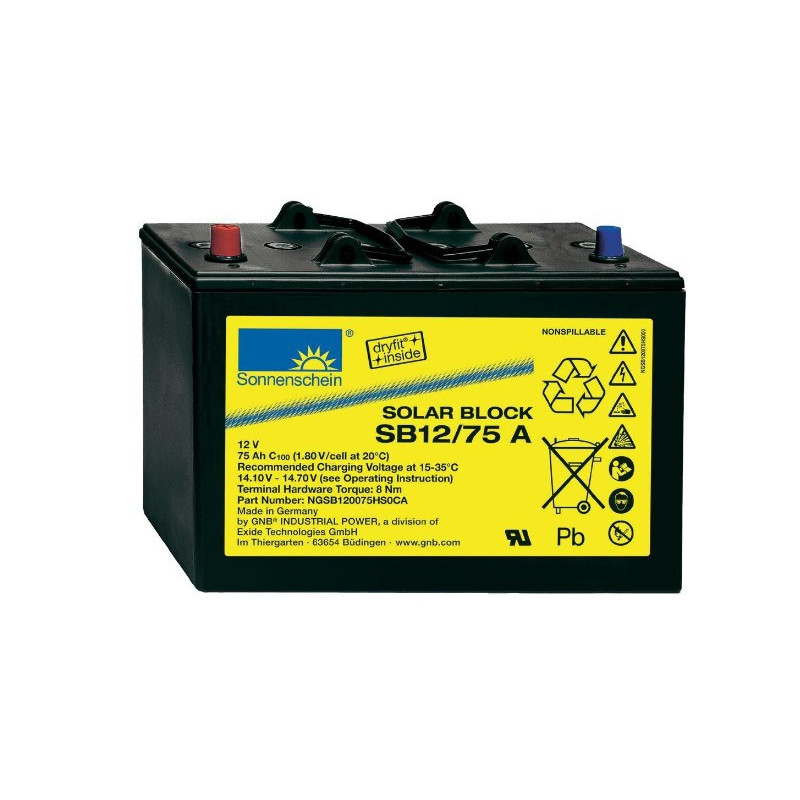 EXIDE SOLAR - SB12/75A - 12V - 75Ah EXIDE SOLAR - SB12/75A - 12V - 75Ah