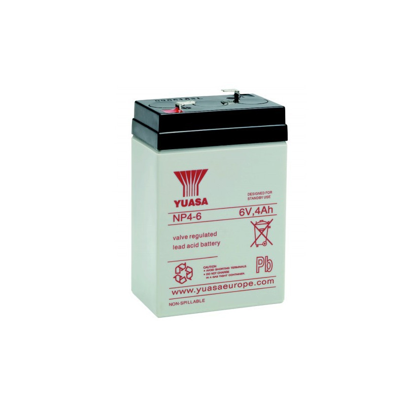 YUASA Batterie plomb - AGM - NP4-6 - 6V, 4Ah YUASA Batterie plomb - AGM - NP4-6 - 6V, 4Ah