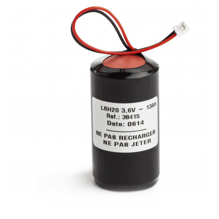 CHRONO Pile Batterie Alarme Compatible LEGRAND 432 90 - D - LSH20 - 3,6V - 13,0Ah + Connecteur BLANC Sirene 432 58