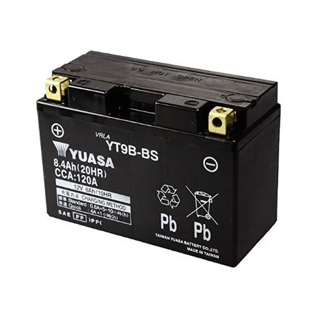 Batterie moto YUASA YT9B-BS avec pack acide - 12V - 8Ah
