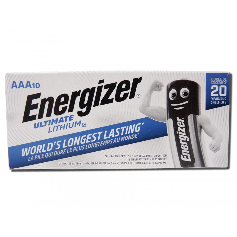 Boite 10 piles L92 ENERGIZER - Format LR3 - Lithium - AAA Ultimate