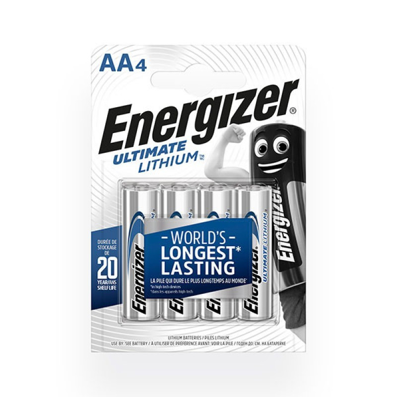 ENERGIZER L91 - Format LR6 - AA Ultimate Lithium - Blister de 4 piles ENERGIZER L91 - Format LR6 - AA Ultimate Lithium - Blister de 4 piles