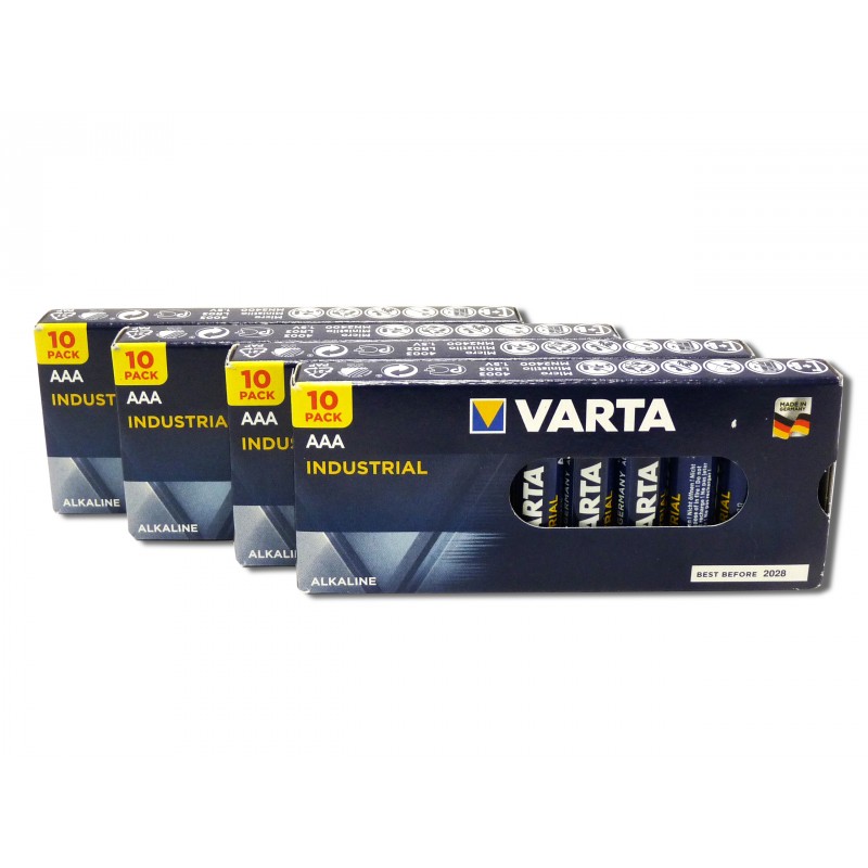 Pack de 40 piles VARTA - LR3 - LR03 - AAA - Industrial - Alcaline - 1.5V
