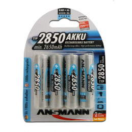 Blister 4 Piles HR06 - AA - ANSMANN - NiMh - 1.5V - 2850mAh