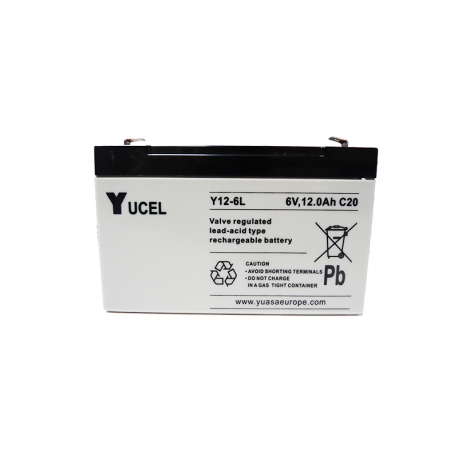 Batterie Y12-6L YUASA / YUCEL - AGM - Plomb - 6V - 12Ah