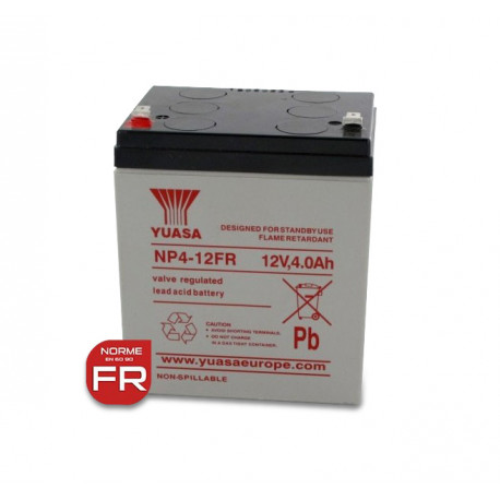 Batterie NP4-12FR YUASA - Plomb - AGM - 12V - 4.0Ah