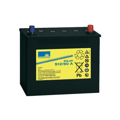 Batterie S12/60A - EXIDE SOLAR - Plomb solaire - 12V - 60Ah