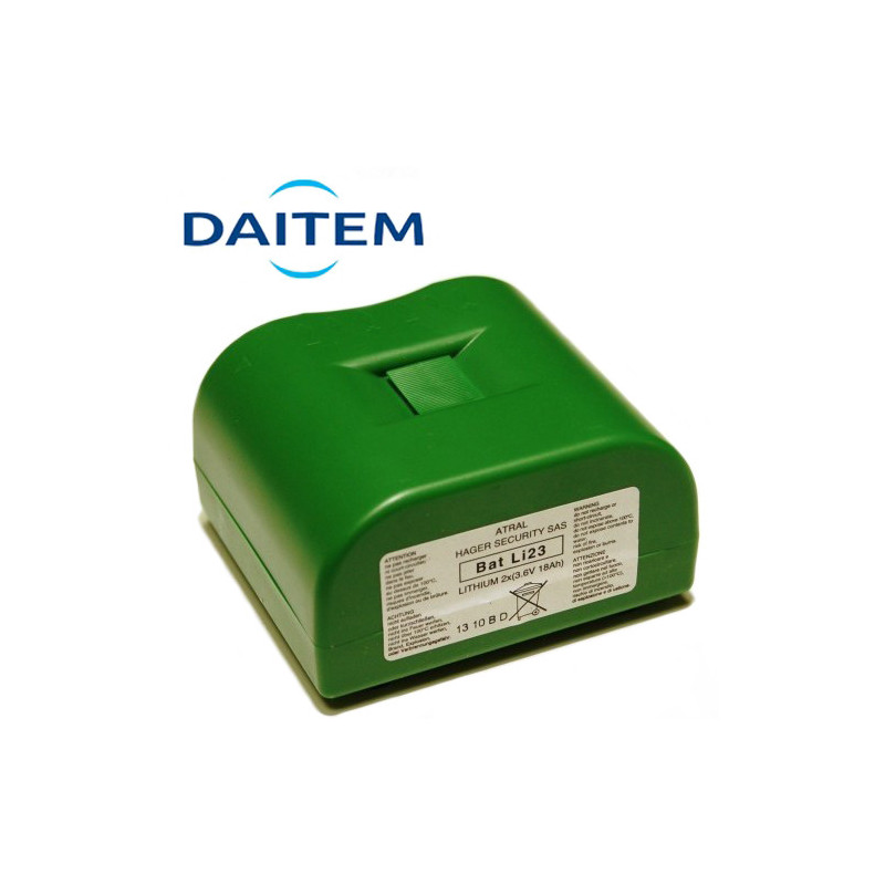 Pile Lithium DAITEM d'origine BATLI23 - 2x 3.6V - 18Ah