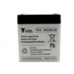 Batterie plomb - YUASA / YUCEL / YUVOLT -  12V - 5.0Ah - Y5-12 - AGM - Avec connecteur