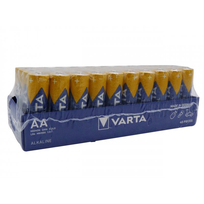 Piles Alcalines AA / LR6 VARTA pack de 40 piles LR06