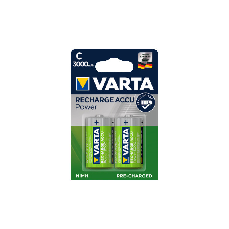 VARTA - Piles LR14C - rechargeables - 3000 mAh - Blister x2