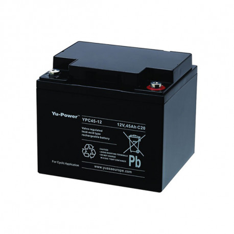 Batterie YPC45-12 YUASA - Compatible MK M40-12 SLD G - Plomb Cyclage -12V - 45Ah