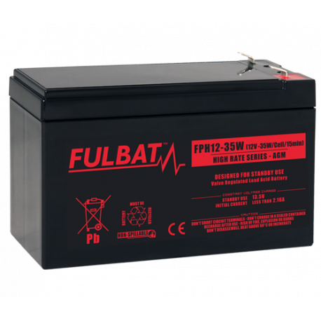 Batterie FULBAT FPH12-35W - Plomb Standard - 12V - 9Ah - VRLA - Spécial Onduleur