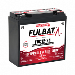 Batterie FULBAT FDC12-24 - Deep Cycle AGM Carbone - 12V - 22.6Ah