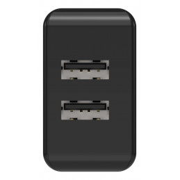 Chargeur de batterie noir - 2 ports USB - EU - 240V - pour smartphne, tablettes etc..