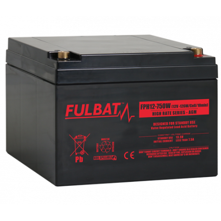 Batterie FULBAT FPH12-750W - Plomb Standard - 12V - 26Ah - VRLA - Spécial Onduleur