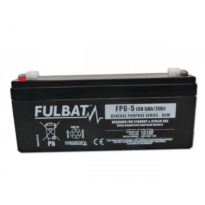 Batterie FULBAT FP6-5 FR - Plomb Standard - 6V - 5Ah - UL94.FR Batterie FULBAT FP6-5 FR - Plomb Standard - 6V - 5Ah - UL94.FR