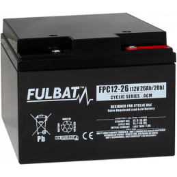 Batterie Plomb Cyclage FPC12-26 - 12V - 26Ah - UL94.FR – FULBAT