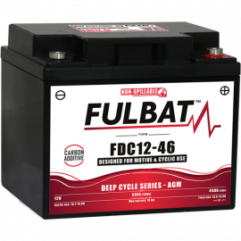 Batterie FULBAT FDC12-46 - Deep Cycle AGM Carbone - 12V - 46Ah