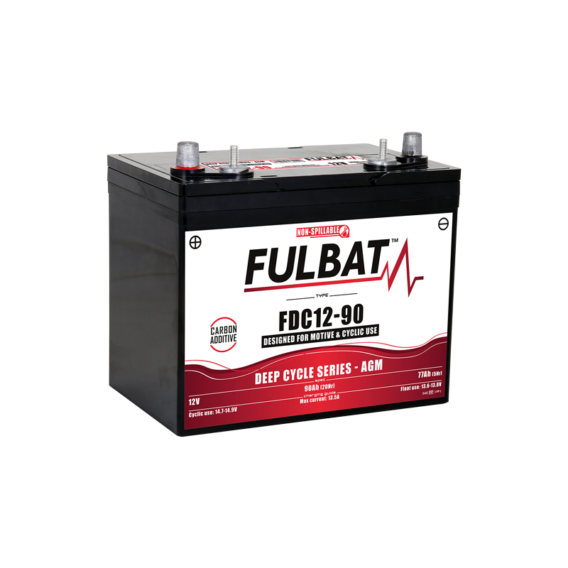 Batterie FULBAT FDC12-75 - Deep Cycle AGM Carbone - 12V - 75Ah Batterie FULBAT FDC12-75 - Deep Cycle AGM Carbone - 12V - 75Ah