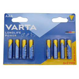 Blister de 8 piles + 2 gratuites VARTA LR6 - AA - High Energy/ Longlife - Alcaline - 1.5V